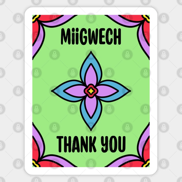 Thank You Ojibwe Sticker by Niibidoon